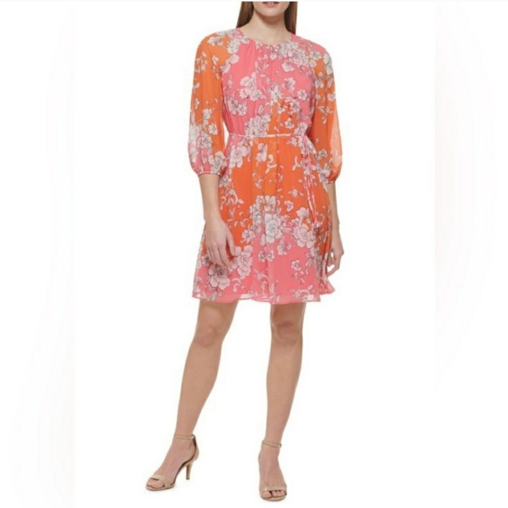 Vince Camuto 1/2 Sleeve Swing Minidress sz Sm